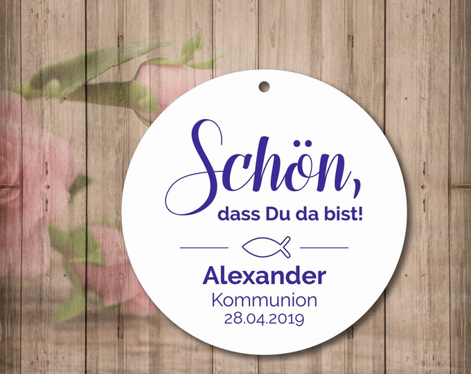25 Gift Tags Labels Nice that you are here Tags Gift Tags personalized Baptism Wedding Communion Confirmation Guest Gifts