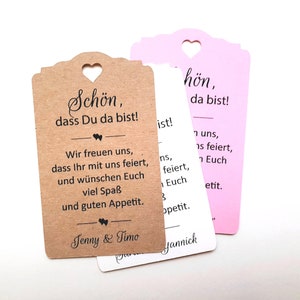 25 welkomstkaarten, cadeaukaartjes, etiketten, cadeaukaartjes, gepersonaliseerd, leuk dat je er bent, feestartikelen