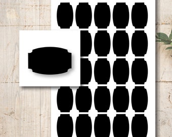 Panel Film Black Self-Adhesive Label Sticker Sticker Labels 25 pieces
