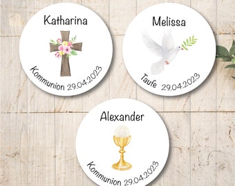 24 Stickers Labels Self-Adhesive Communion Confirmation Baptism
