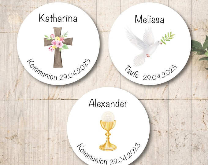 24 Stickers Labels Self-Adhesive Communion Confirmation Baptism