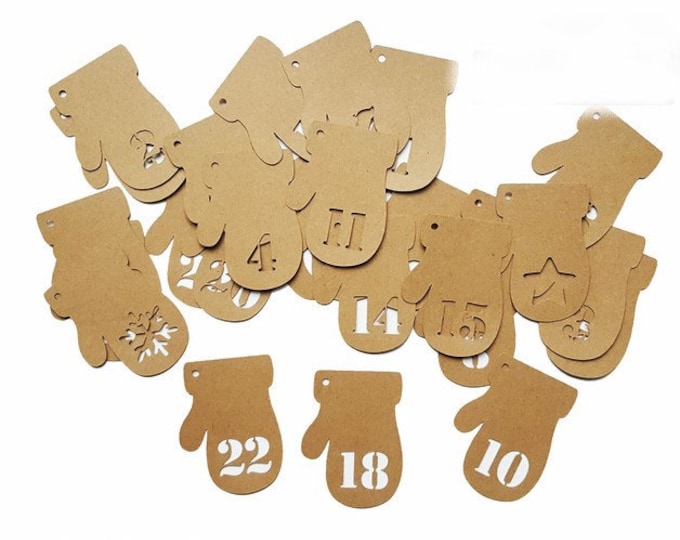 Advent Calendar Numbers Gloves
