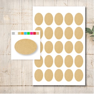 25 adesivi in carta kraft selezione colore matrimonio battesimo comunione cresima ovale