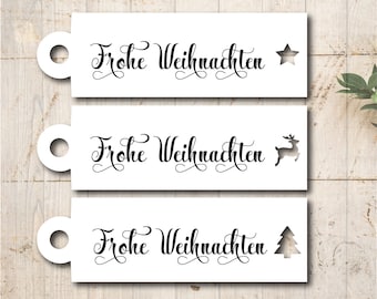 30 Gift Tags Labels Merry Christmas