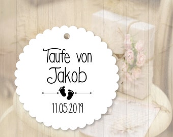 25 Gift Tags Paper Tags Labels Baptism Personalized Baptism