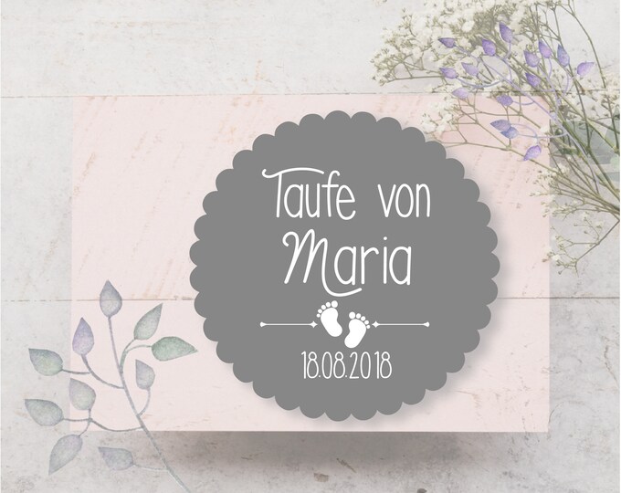 24 Stickers Labels Baptism Stickers Personalized Communion Confirmation