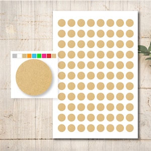 88 pontos adesivos etiquetas adesivas círculo seleção de cores planejador de papel kraft