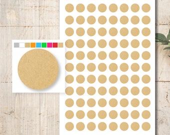 88 adhesive dots stickers labels circle color selection kraft paper planner