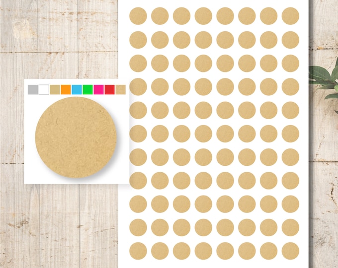 88 adhesive dots stickers labels circle color selection kraft paper planner