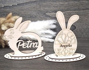 EASTER Easter Bunny personalized with name Wood Laser Cut