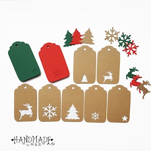 21 cadeaukaartjes Kerstmix cadeaukaartjes etiketten papieren kaartjes