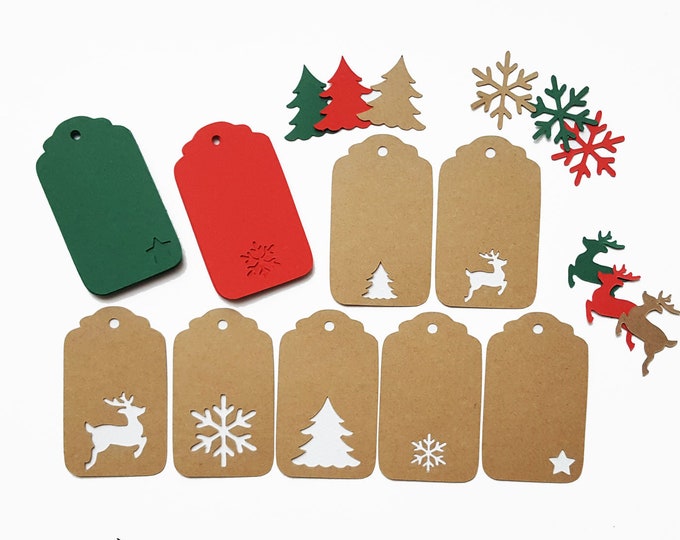 21 Gift Tags Christmas Mix Gift Tags Labels Paper Tags