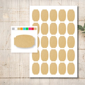 25 kraftpapierstickers kleurselectielabels