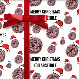 Rude Christmas Gift Wrap, Funny Secret Santa Wrapping Paper