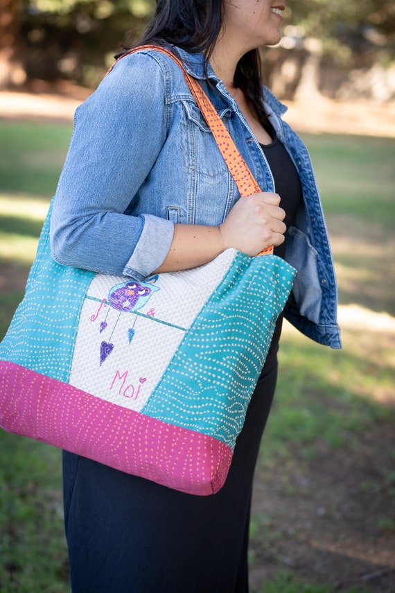 Upcycled Large Tote Made With Recycled Designer Fabrics 