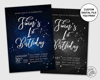 Star Invitation, Constellation Invitation, Under the Stars Invitation, Galaxy Party Invitation, Space Party Invitation, Little Star Invite