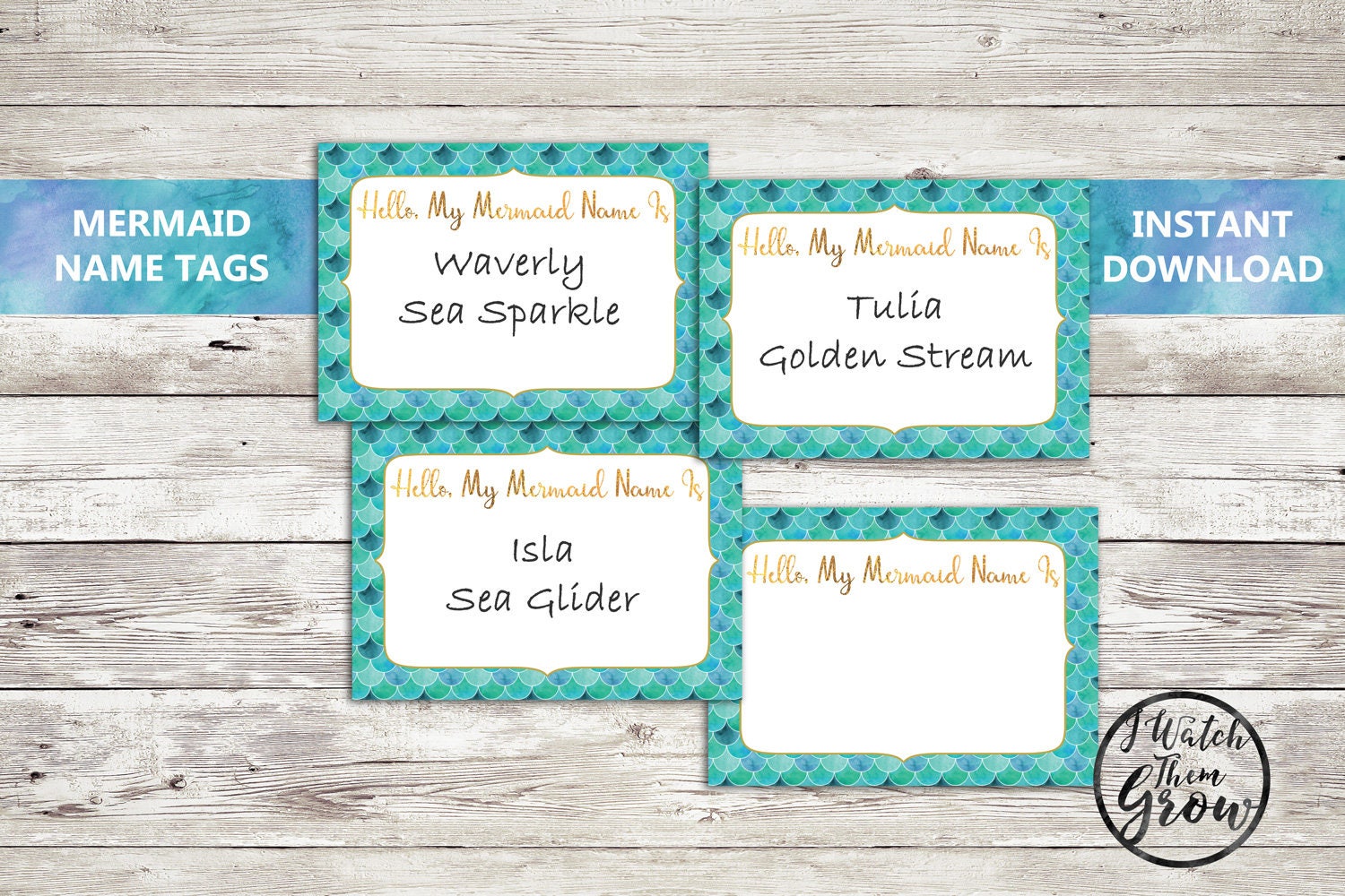 mermaid name tag printable mermaid name stickers mermaid