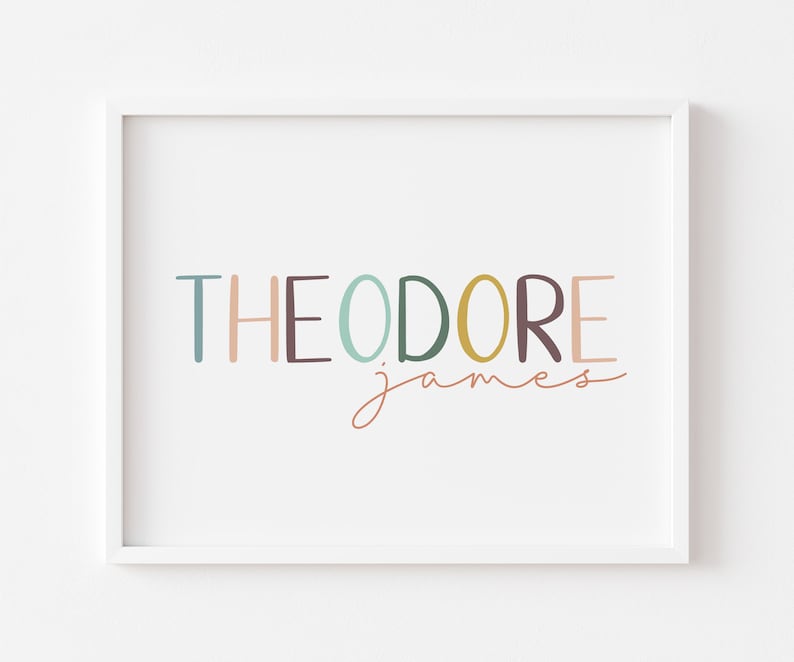 Modern Kids Name Sign Printable, Personalized Nursery Art, Boho Nursery ...