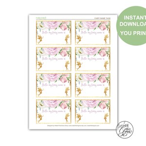 Fairy Name Tags, Printable Fairy Name Stickers, Fairy Name Labels ...