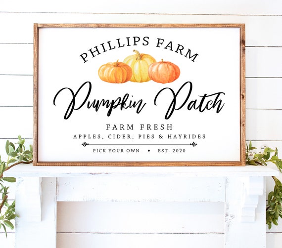 Personalized Pumpkin Patch Sign Printable Fall Sign Custom - Etsy