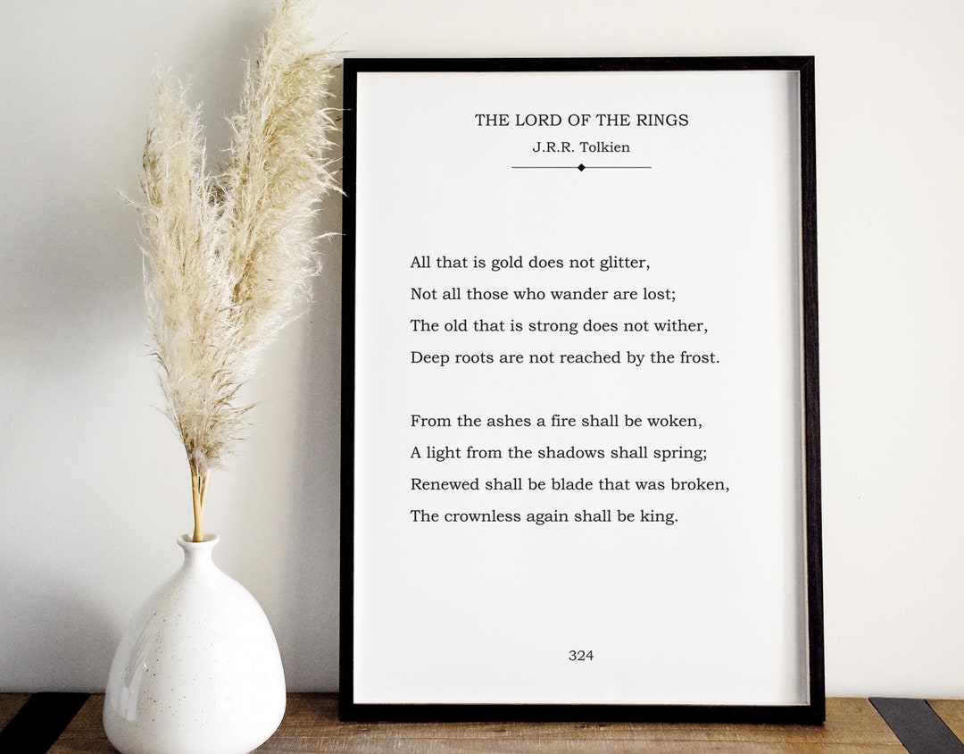Tolkien Book Page Sign, Printable Tolkien Quote Print, LOTR Print ...