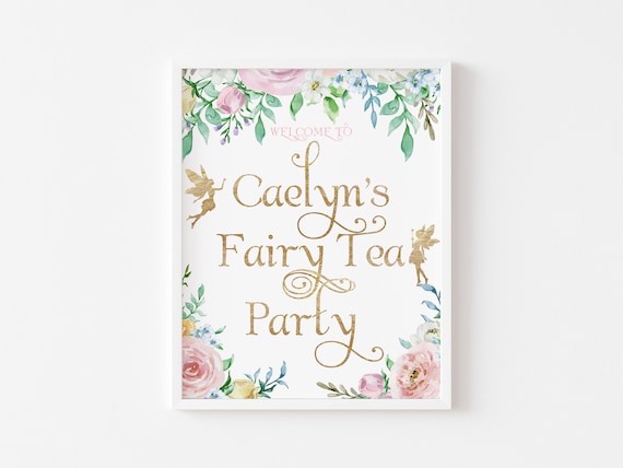 Custom Fairy Party Sign, Printable Fairy Party Decor, Fairy Birthday ...