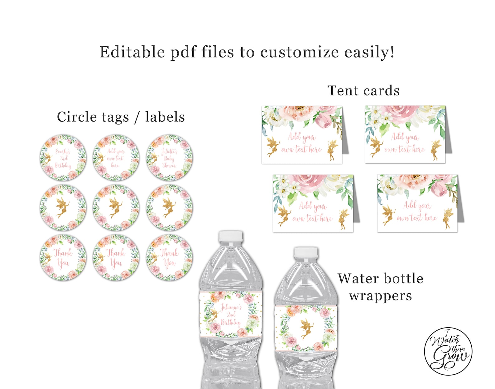 Fairy Party Printables Package Fairy Birthday Decorations - Etsy