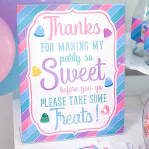 Sweet Treats Party Favor Sign, Printable Thank You Sign, Candy Buffet Sign, Pastel Rainbow Party Sign, Candy Birthday, 8x10 A4 PDF DOWNLOAD