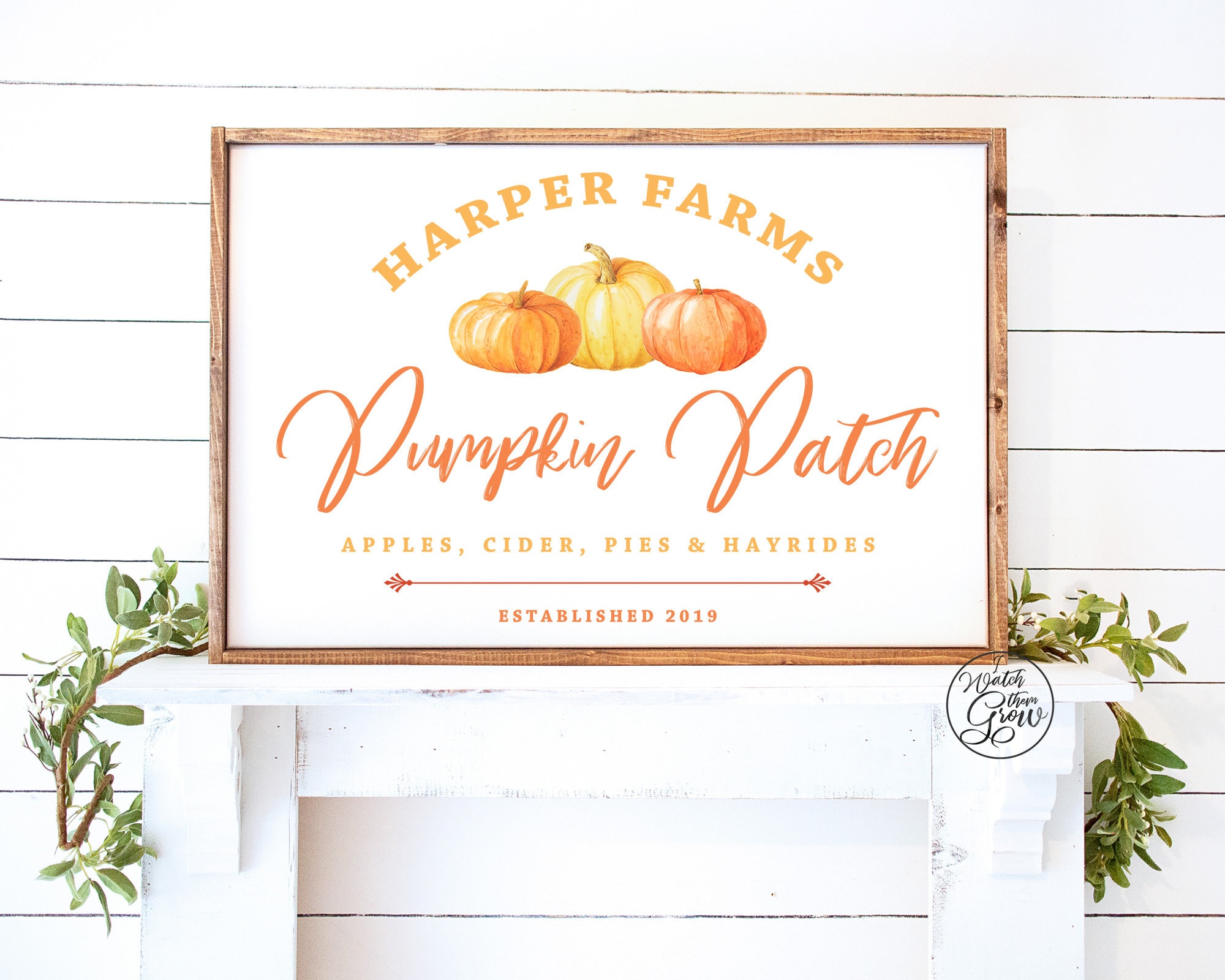 Personalized Pumpkin Patch Sign Printable Fall Sign Custom Etsy
