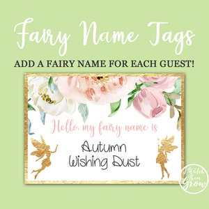 Fairy Name Tags, Printable Fairy Name Stickers, Fairy Name Labels ...