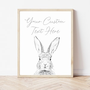 Editable Bunny Party Sign 8x10 Inch, Printable Bunny Sign, Bunny Party Decor, Easter Bunny Sign, Easter Party Sign PDF File INSTANT DOWNLOAD image 1