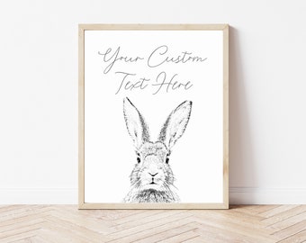Editable Bunny Party Sign 8x10 Inch, Printable Bunny Sign, Bunny Party Decor, Easter Bunny Sign, Easter Party Sign PDF File INSTANT DOWNLOAD