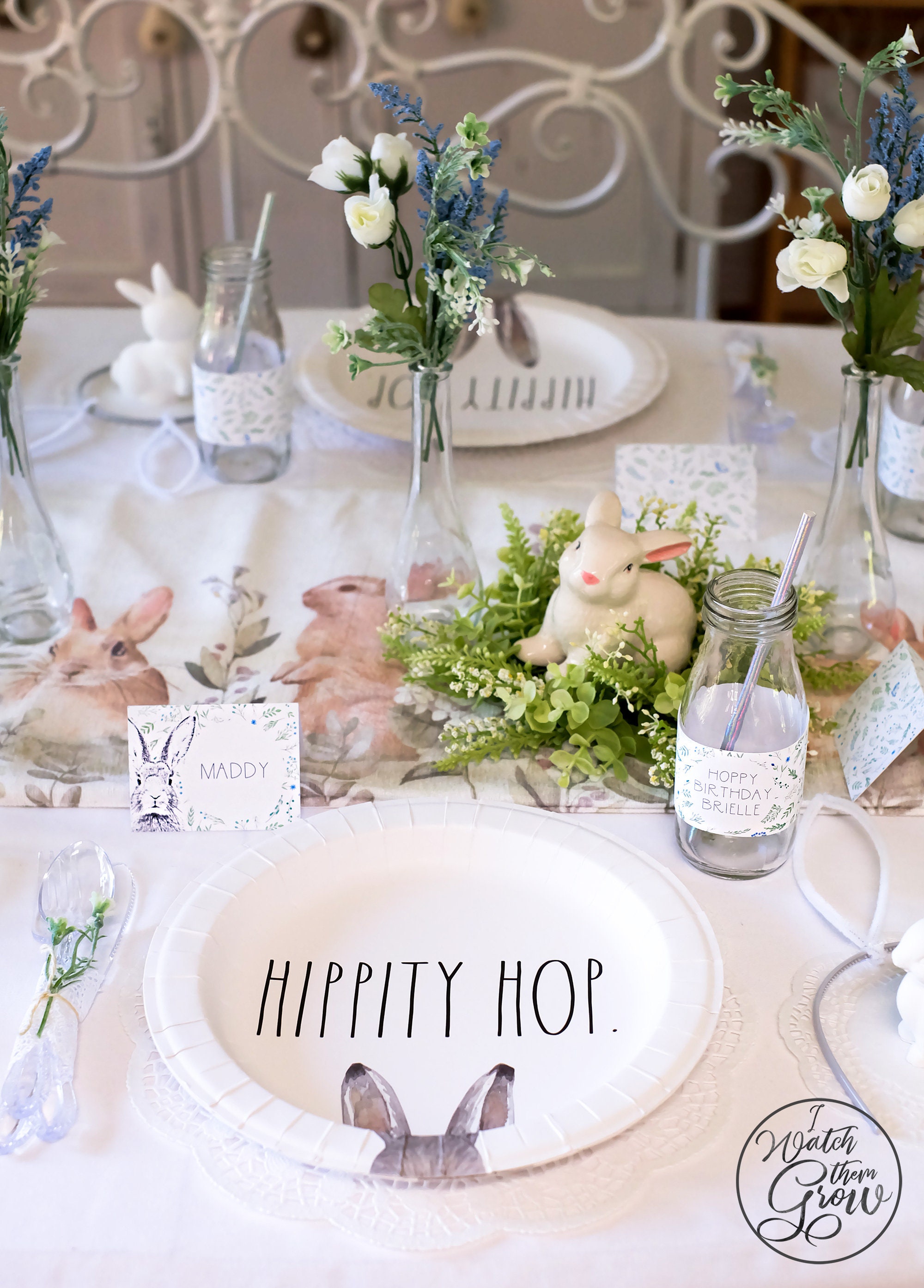 Bunny Party Decorations Printable Bunny Party Decor Bunny Etsy