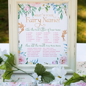 Fairy Name Game, Fairy Party Game, Printable What Is Your Fairy Name Birthday Party Poster, Fairy Party Printables, Fairy Party Decor, PDF image 9