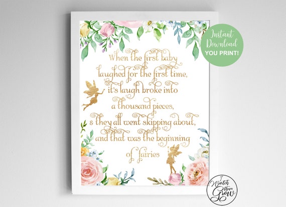 First Baby Laughed Fairy Party Sign, Printable Fairy Party Decor, Pixie Faerie Baby Shower Birthday Party 8x10 PDF INSTANT DOWNLOAD Il_570xn