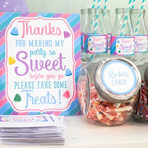 Sweet Treats Party Favor Sign, Printable Thank You Sign, Candy Buffet Sign, Pastel Rainbow Party Sign, Candy Birthday, 8x10 INSTANT DOWNLOAD image 3