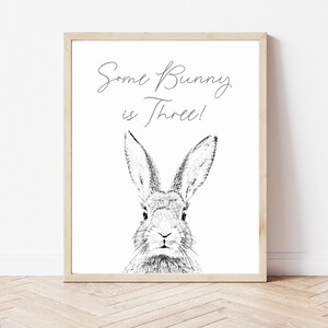 Editable Bunny Party Sign 8x10 Inch, Printable Bunny Sign, Bunny Party ...