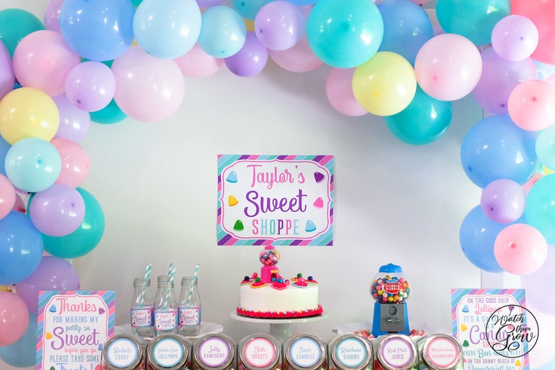 Sweet Shoppe Party Sign, Printable Editable Sweet Shoppe Sign, Candy Party Decor, Sweet Birthday Sign 8x10 11x14 PDF INSTANT DOWNLOAD image 7