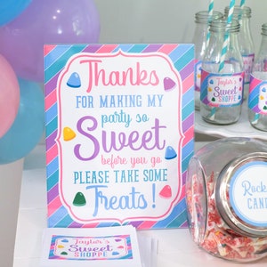 Sweet Treats Party Favor Sign, Printable Thank You Sign, Candy Buffet Sign, Pastel Rainbow Party Sign, Candy Birthday, 8x10 INSTANT DOWNLOAD image 4