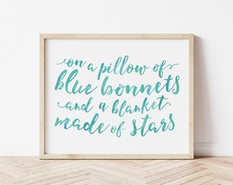 Romantic Country Print, Dixie Chicks Lyrics Print, Printable Wall Art "A blanket made of stars", Country Song Sign INSTANT DOWNLOAD