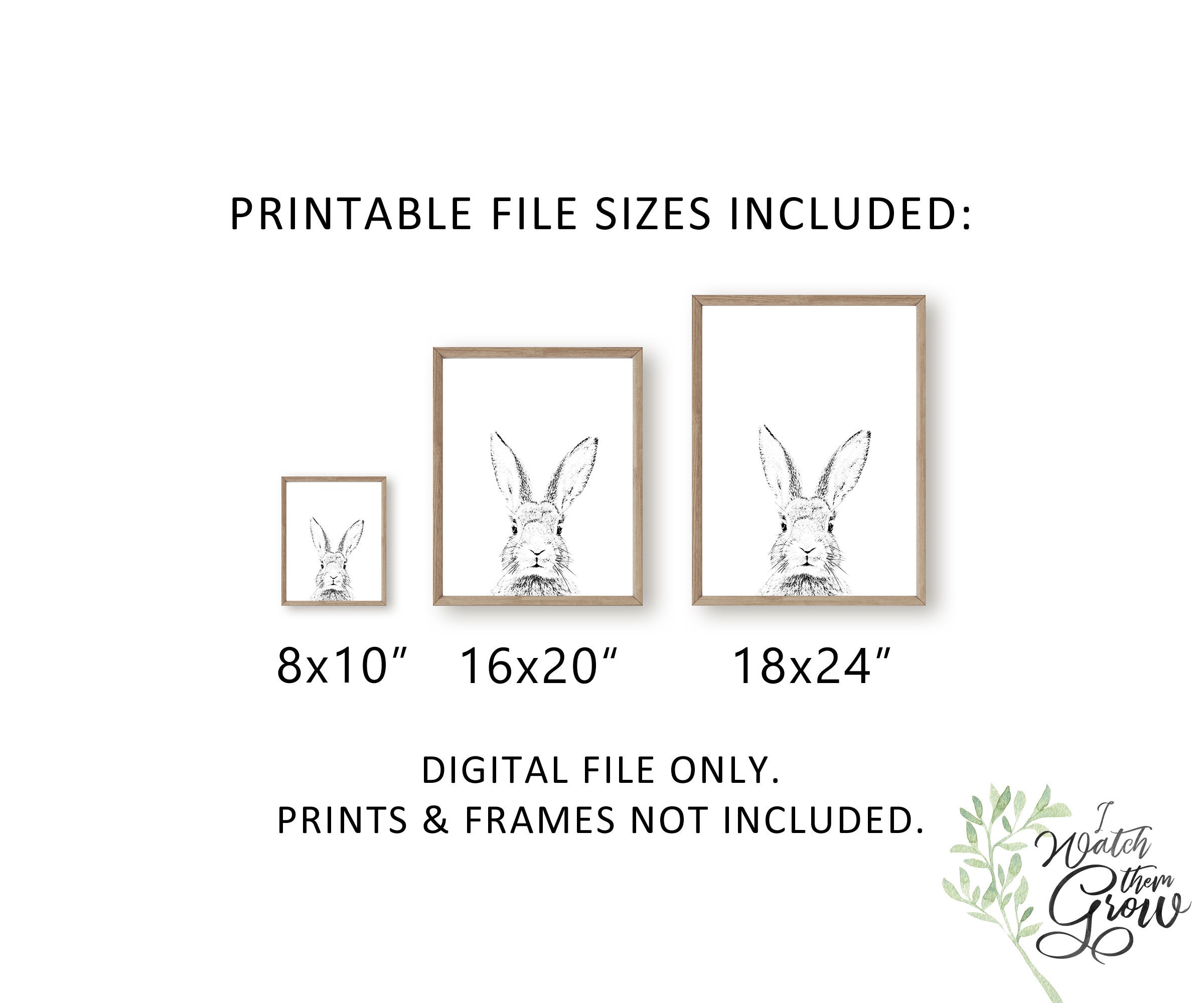 Large Bunny Poster Printable Bunny Party Decor Modern Easter | Etsy