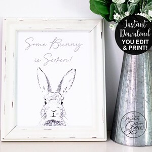Editable Bunny Party Sign 8x10 Inch Printable Bunny Sign - Etsy