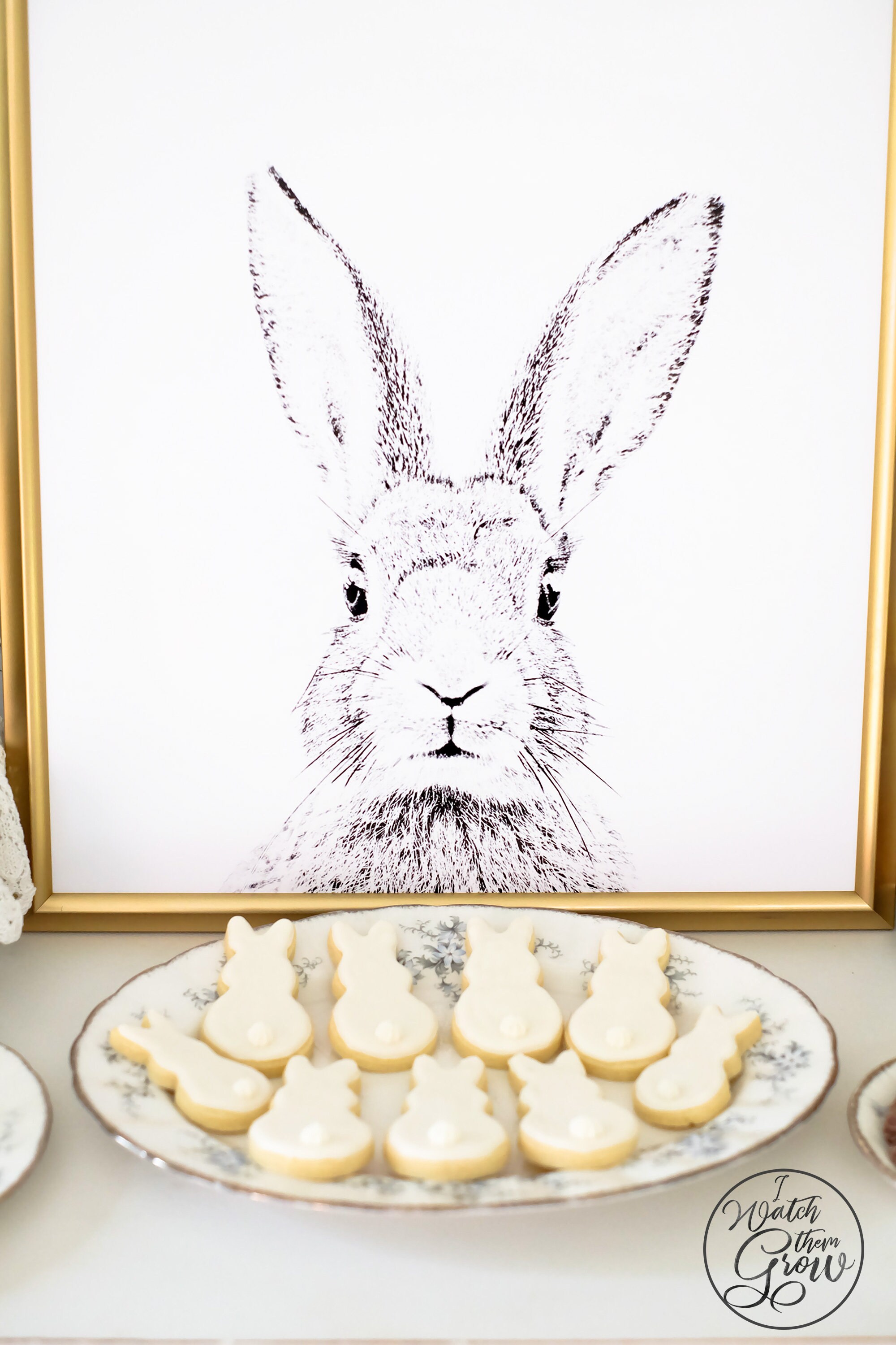 Large Bunny Poster Printable Bunny Party Decor Modern Easter | Etsy