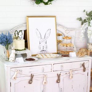 Large Bunny Poster, Printable Bunny Party Decor, Modern Easter Bunny Party Poster, Bunny Nursery Wall Art 8x10 16x20 18x24 INSTANT DOWNLOAD image 6