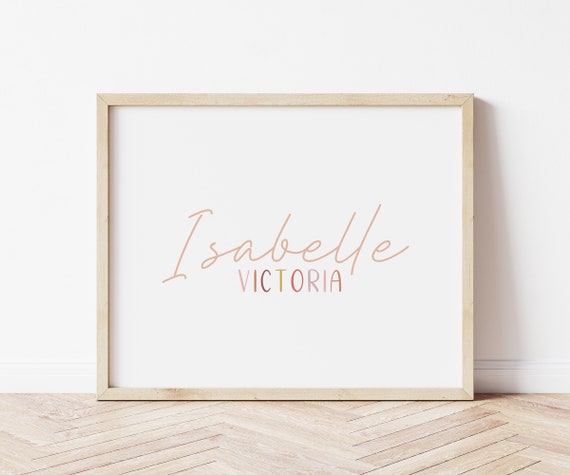 Printable Kids Name Sign, Neutral Nursery Decor, Personalized Nursery Art, Kids Name Print, Baby Name Print, Kids Bedroom Decor, Baby Gift