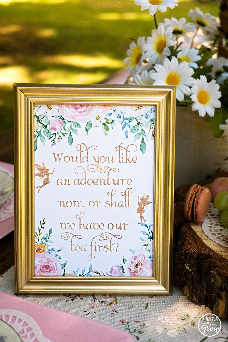 Fairy Party Signs 2 Pack 5x7 Inch Printable Fairy Birthday | Etsy