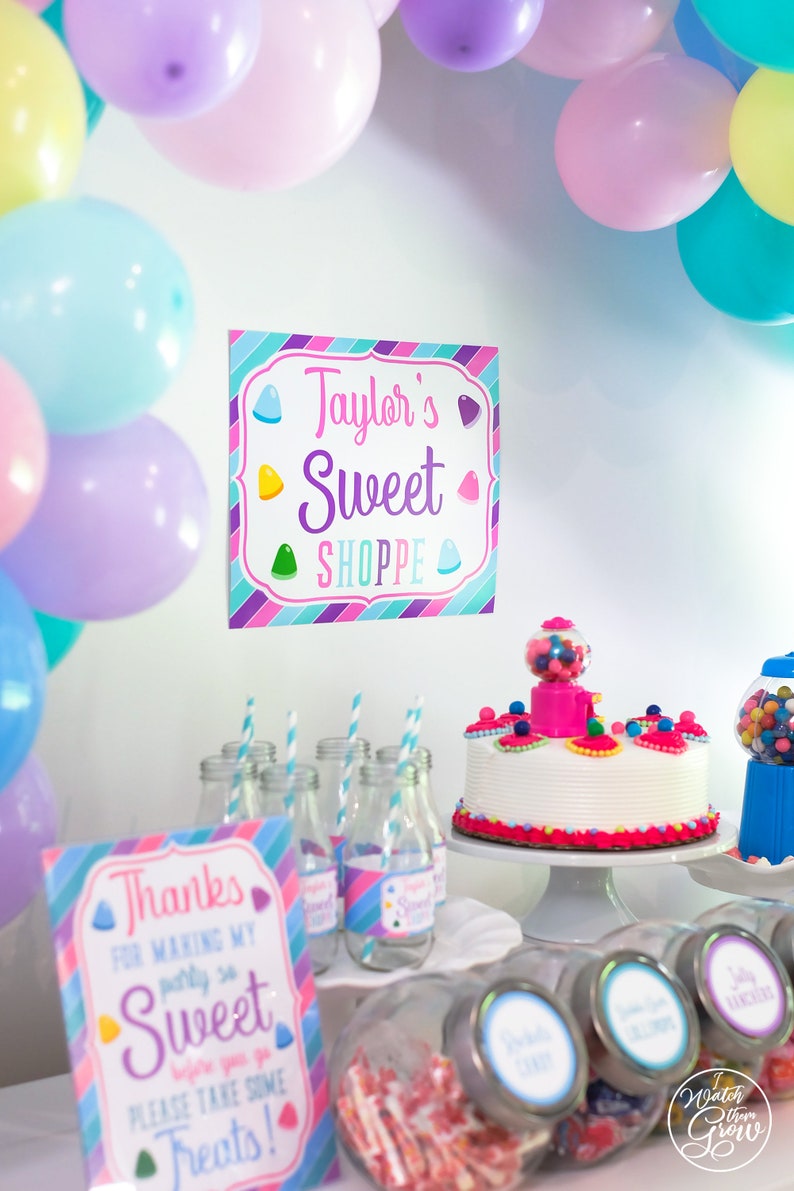 Sweet Shoppe Party Sign, Printable Editable Sweet Shoppe Sign, Candy Party Decor, Sweet Birthday Sign 8x10 11x14 PDF INSTANT DOWNLOAD image 5