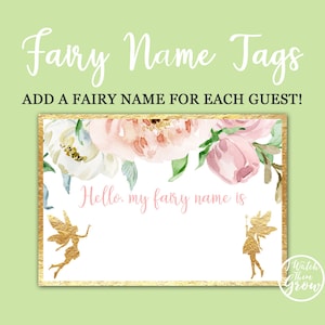 Fairy Name Tags, Printable Fairy Name Stickers, Fairy Name Labels ...