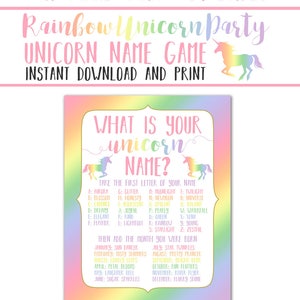 Rainbow Unicorn Name Tags, Printable Rainbow Unicorn Name Stickers, Unicorn Name Labels, Unicorn Birthday Baby Shower INSTANT DOWNLOAD image 6