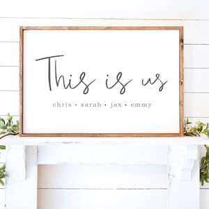 Personalized This Is Us Sign, Printable Family Name Sign, Custom Gift for Mom, Mothers Day Gift for Wife, Blended Family Room Gallery Wall